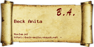 Beck Anita névjegykártya